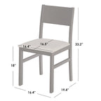 Set da pranzo in legno di gomma massiccio con sedie imbottite – Bianco / Espresso, microfibra / similpelle, 4 posti