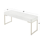 Panca imbottita in velluto con cuscino in schiuma e gambe a slitta in metallo color oro – Grigio / Bianco / Blu / Verde scuro, Singolo
