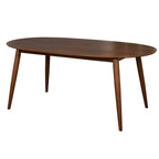 Tavolo da Pranzo Ovale Mid-Century con Gambe Affusolate – Noce / Nero, 6 Posti