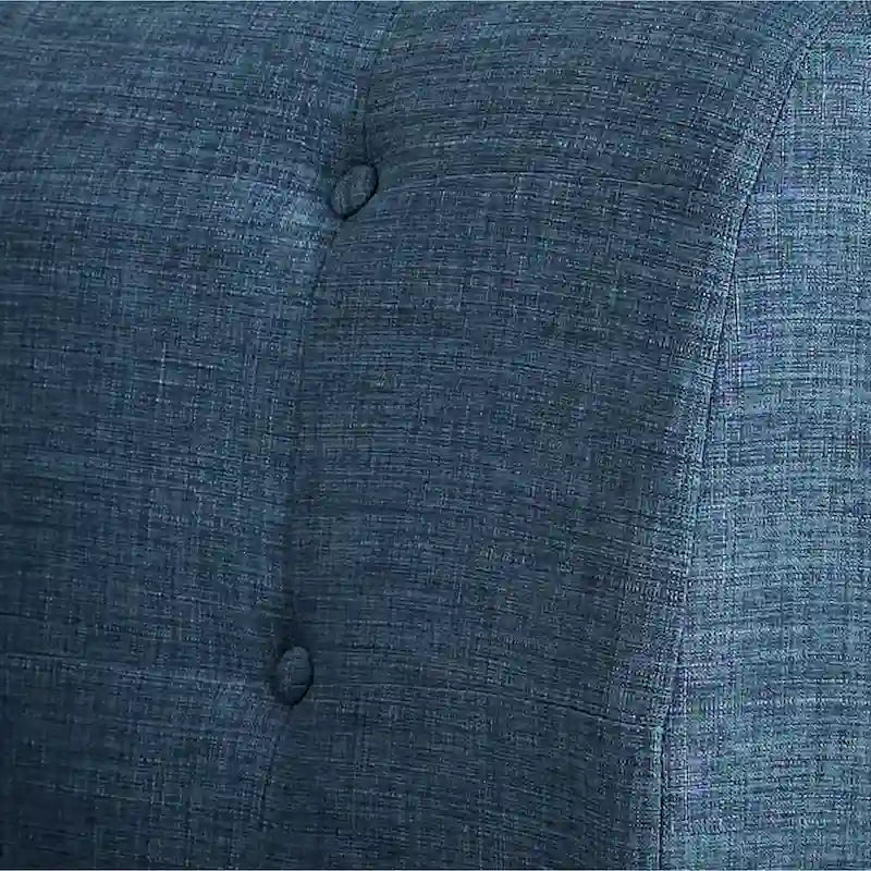 Poltrona d'Appoggio Capitonné senza Braccioli con Gambe in Legno di Gomma e Cuscino in Schiuma – Blu / Grigio / Beige / Rosa, Singola
