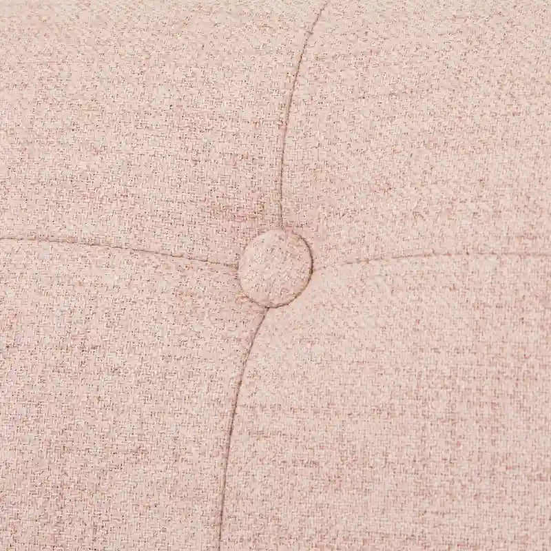 Poltrona d'Appoggio Capitonné senza Braccioli con Gambe in Legno di Gomma e Cuscino in Schiuma – Blu / Grigio / Beige / Rosa, Singola