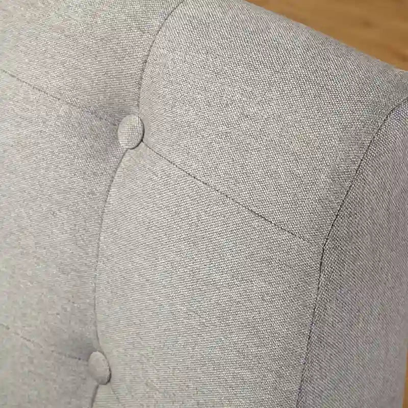 Poltrona d'Appoggio Capitonné senza Braccioli con Gambe in Legno di Gomma e Cuscino in Schiuma – Blu / Grigio / Beige / Rosa, Singola