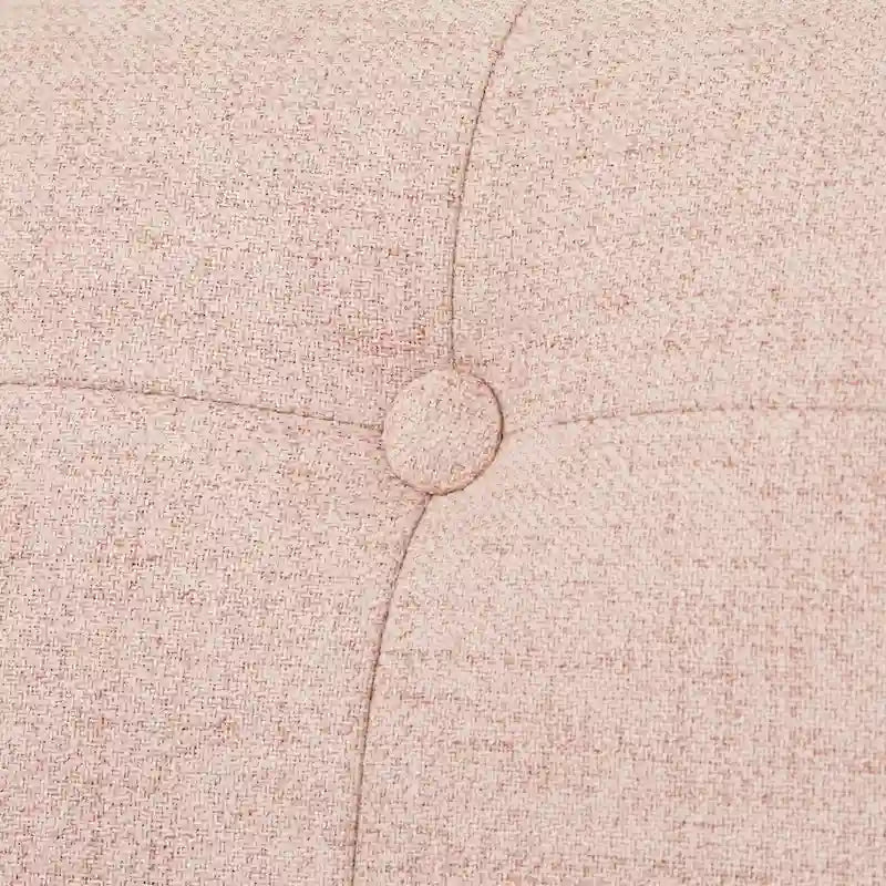 Poltrona d'Appoggio Capitonné senza Braccioli con Gambe in Legno di Gomma e Cuscino in Schiuma – Blu / Grigio / Beige / Rosa, Singola