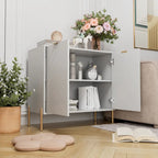 Mobile contenitore minimalista moderno a 2 ante con ripiano regolabile, gambe in metallo e maniglie dorate – Ciano scuro / Nero / Grigio / Blu / Bianco, Singolo