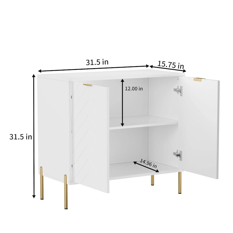 Mobile contenitore minimalista moderno a 2 ante con ripiano regolabile, gambe in metallo e maniglie dorate – Ciano scuro / Nero / Grigio / Blu / Bianco, Singolo