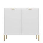 Mobile contenitore minimalista moderno a 2 ante con ripiano regolabile, gambe in metallo e maniglie dorate – Ciano scuro / Nero / Grigio / Blu / Bianco, Singolo