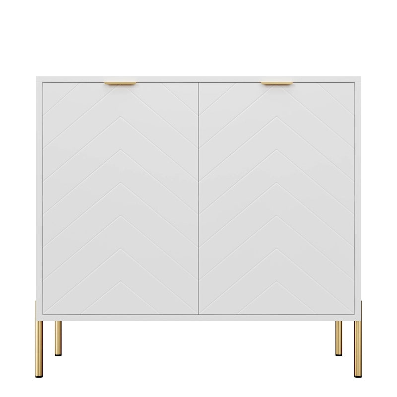 Mobile contenitore minimalista moderno a 2 ante con ripiano regolabile, gambe in metallo e maniglie dorate – Ciano scuro / Nero / Grigio / Blu / Bianco, Singolo