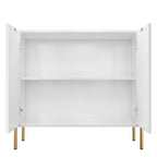 Mobile contenitore minimalista moderno a 2 ante con ripiano regolabile, gambe in metallo e maniglie dorate – Ciano scuro / Nero / Grigio / Blu / Bianco, Singolo