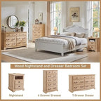 Comodino Vintage in Legno con Stazione di Ricarica – Ciliegio / Bianco Antico / Espresso / Rovere Naturale, Singolo