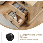 Comodino Vintage in Legno con Stazione di Ricarica – Ciliegio / Bianco Antico / Espresso / Rovere Naturale, Singolo