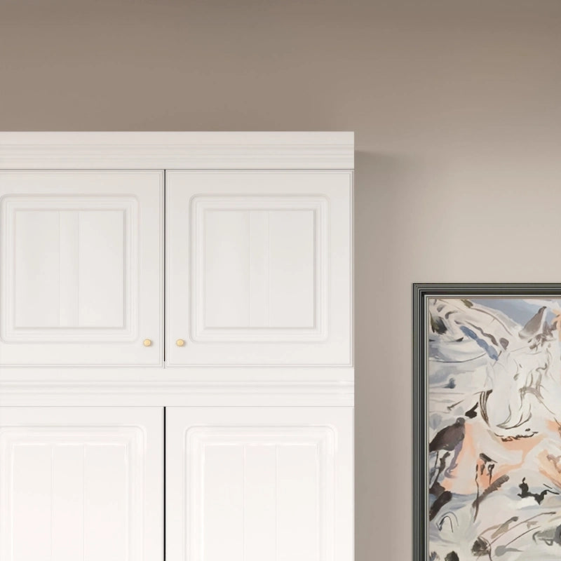 Armadio modulare bianco e oro con appendiabiti e cassetti – Bianco/Oro, unità singola