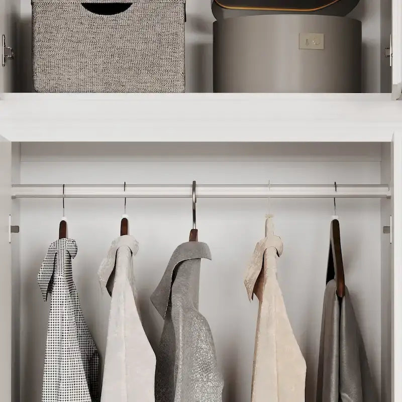 Armadio modulare bianco e oro con appendiabiti e cassetti – Bianco/Oro, unità singola
