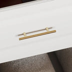 Armadio modulare bianco e oro con appendiabiti e cassetti – Bianco/Oro, unità singola