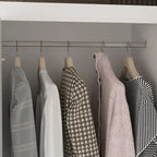 Armadio modulare bianco e oro con appendiabiti e cassetti – Bianco/Oro, unità singola