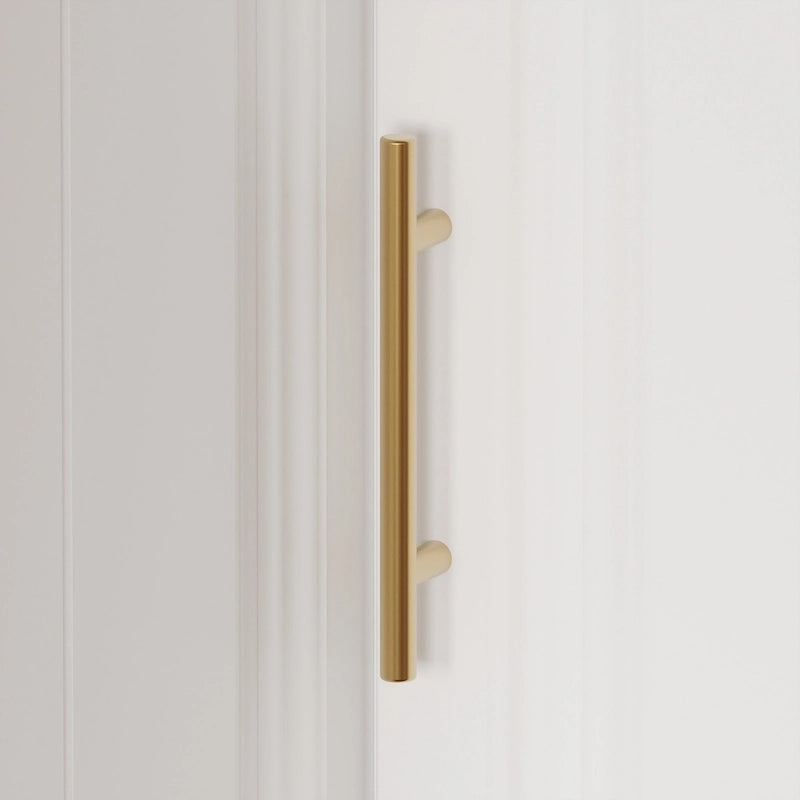 Armadio modulare bianco e oro con appendiabiti e cassetti – Bianco/Oro, unità singola