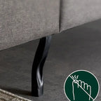 Letto a piattaforma imbottito con bottoni, base a doghe in legno – Grigio scuro, California King, 2 posti letto