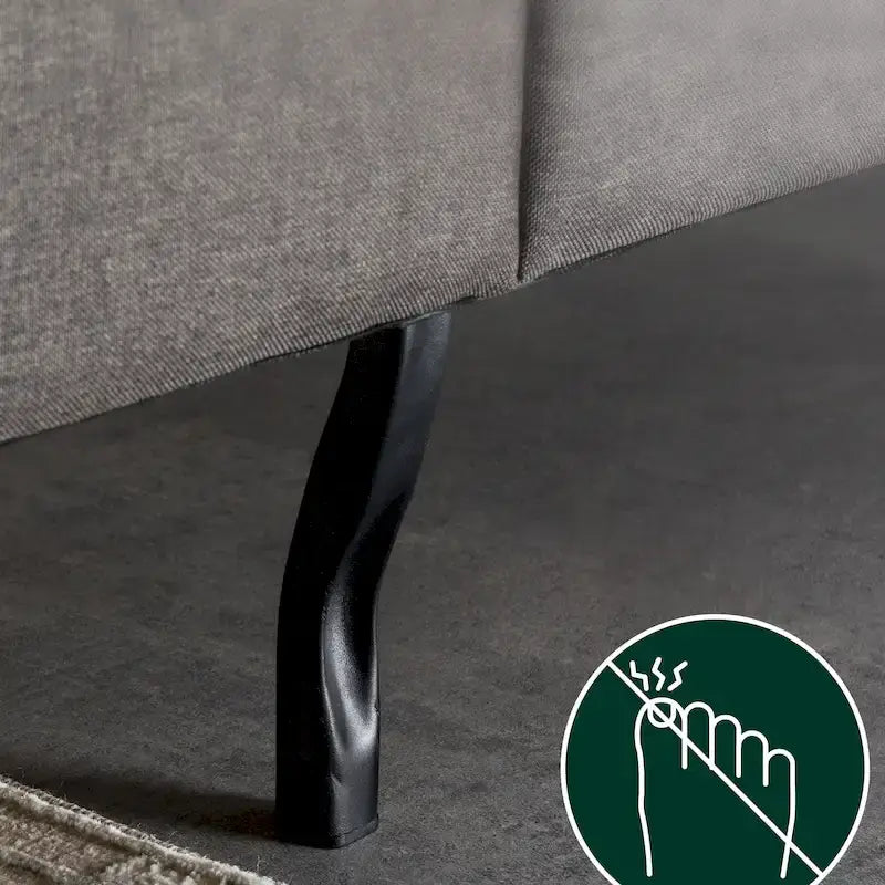 Letto a piattaforma imbottito con bottoni, base a doghe in legno – Grigio scuro, California King, 2 posti letto