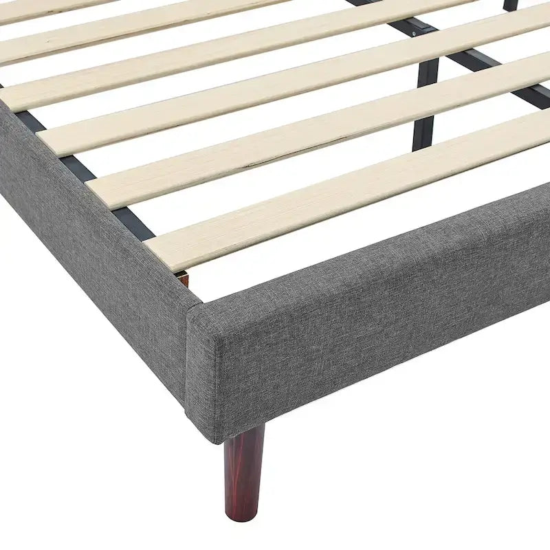 Sedie da pranzo a botte di metà secolo in lino con gambe affusolate – Grigio scuro / Grigio / Bianco
