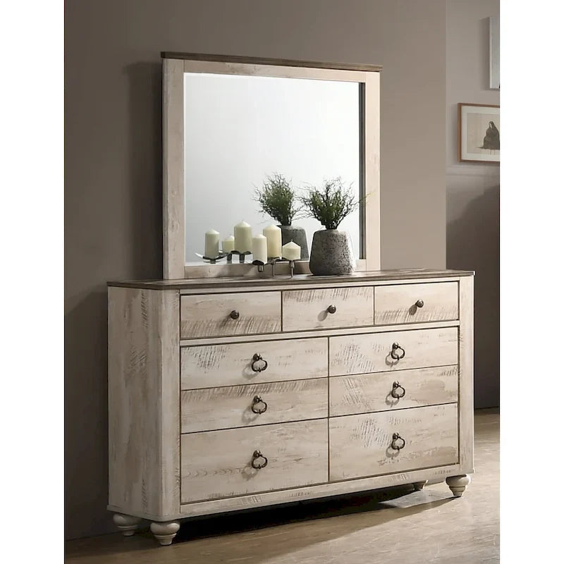 Camera da letto Sleigh White Wash Shabby Chic – White Wash, Queen/King, 2 posti letto
