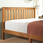 Struttura letto a piattaforma in legno di pino rustico con testiera e supporto a doghe in legno – Pino naturale, singolo / matrimoniale / queen / king, 1–2 posti