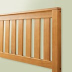 Struttura letto a piattaforma in legno di pino rustico con testiera e supporto a doghe in legno – Pino naturale, singolo / matrimoniale / queen / king, 1–2 posti