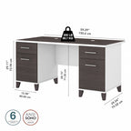 Scrivania da ufficio transitoria da 60W con cassetti – Diversi colori, singola