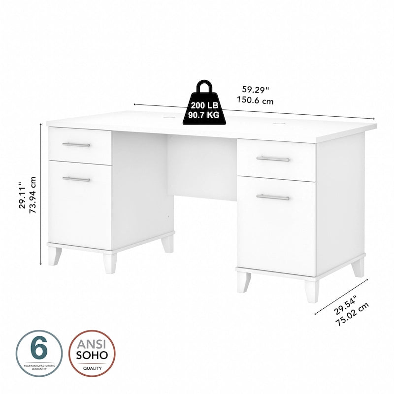 Scrivania da ufficio transitoria da 60W con cassetti – Diversi colori, singola
