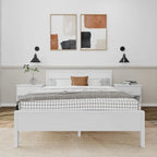 Letto matrimoniale moderno in legno di pino con testiera a pannelli – Argilla / Bianco / Grigio, per 2 persone