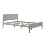Letto matrimoniale moderno in legno di pino con testiera a pannelli – Argilla / Bianco / Grigio, per 2 persone
