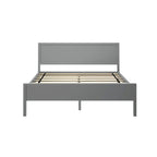 Letto matrimoniale moderno in legno di pino con testiera a pannelli – Argilla / Bianco / Grigio, per 2 persone