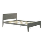Letto matrimoniale moderno in legno di pino con testiera a pannelli – Argilla / Bianco / Grigio, per 2 persone