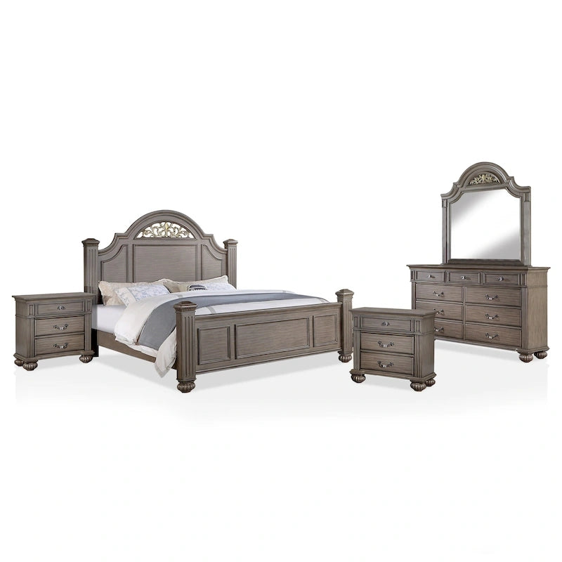 Camera da letto tradizionale Poster in legno grigio – Queen / King / Cal King, 2 persone