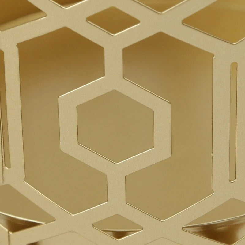 Portaombrelli in Metallo con Vaschetta Raccogligocce Rimovibile e Design a Trama Aperta – Oro/Nero, Singolo