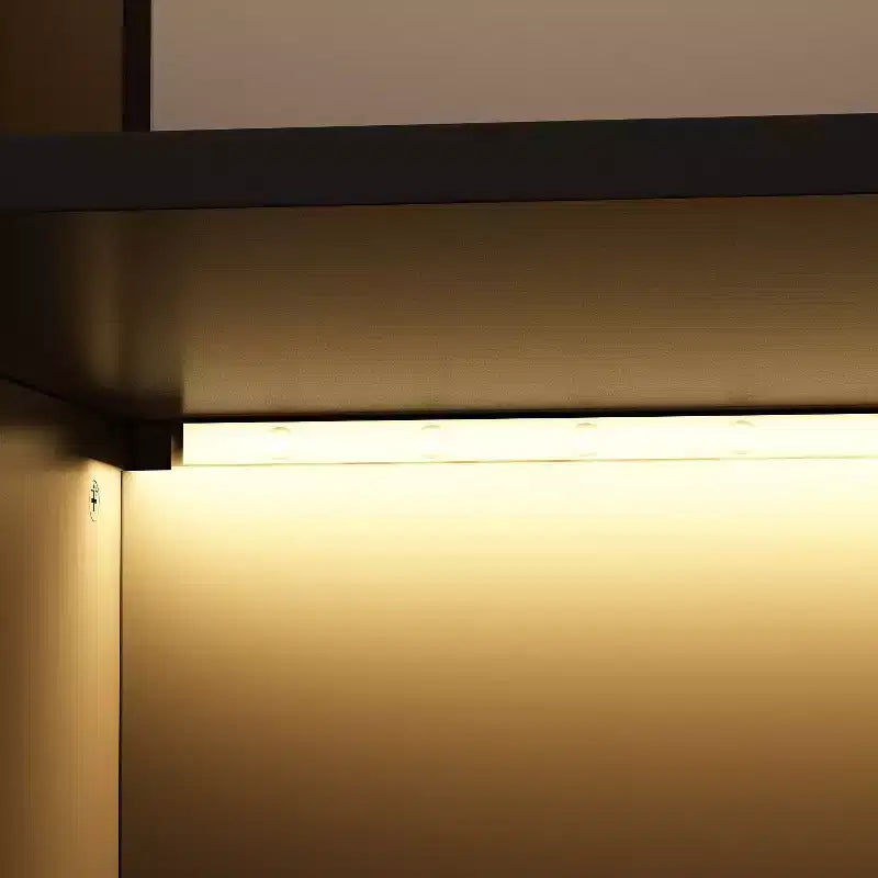 Famapy Armadio con luce a LED e ante in vetro Guardaroba