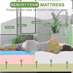 FDW Materasso in Memory Foam Gel da 5 Pollici per un Sonno Fresco e Sollievo dalla Pressione/Materasso in Scatola/Sollievo dalla Pressione