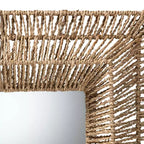 bali & pari Collice Specchio da parete decorativo moderno bohémien in metallo e alghe marine naturali marroni