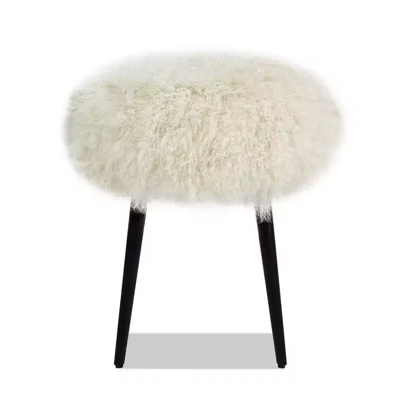 Pouf rotondo Jennifer Taylor Home Alberta da 40 cm in montone mongolo