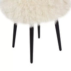 Pouf rotondo Jennifer Taylor Home Alberta da 40 cm in montone mongolo