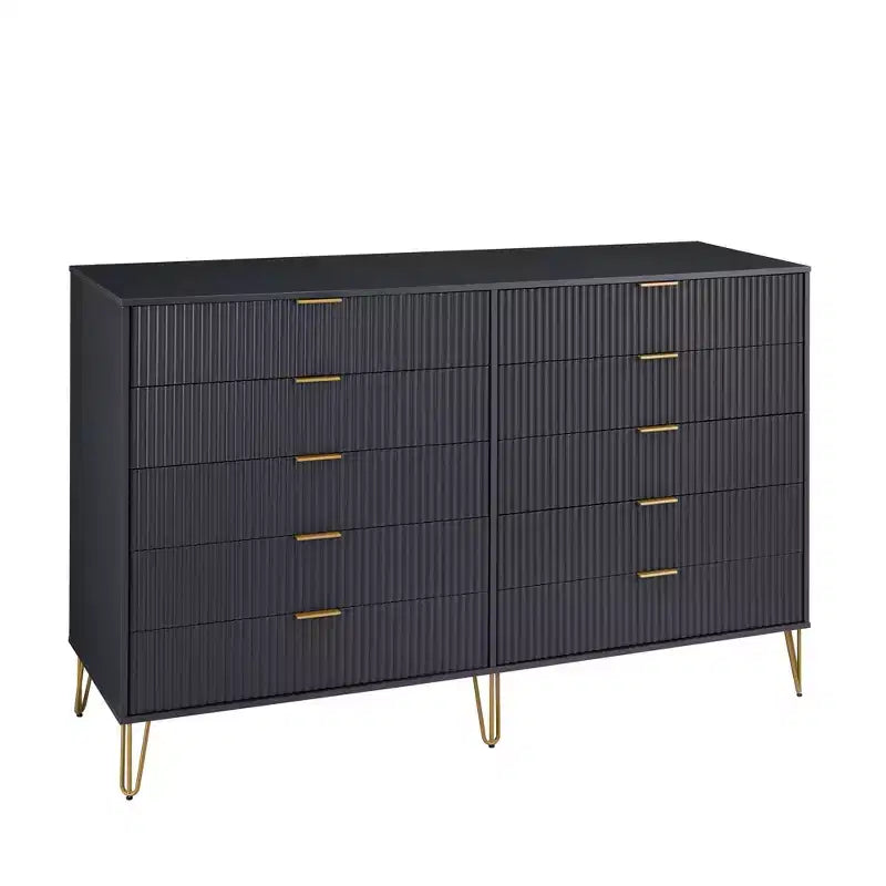 Manhattan Comfort Dumbo Set di 2 Comò Moderni a 5 Cassetti e Comò Doppio a 10 Cassetti
