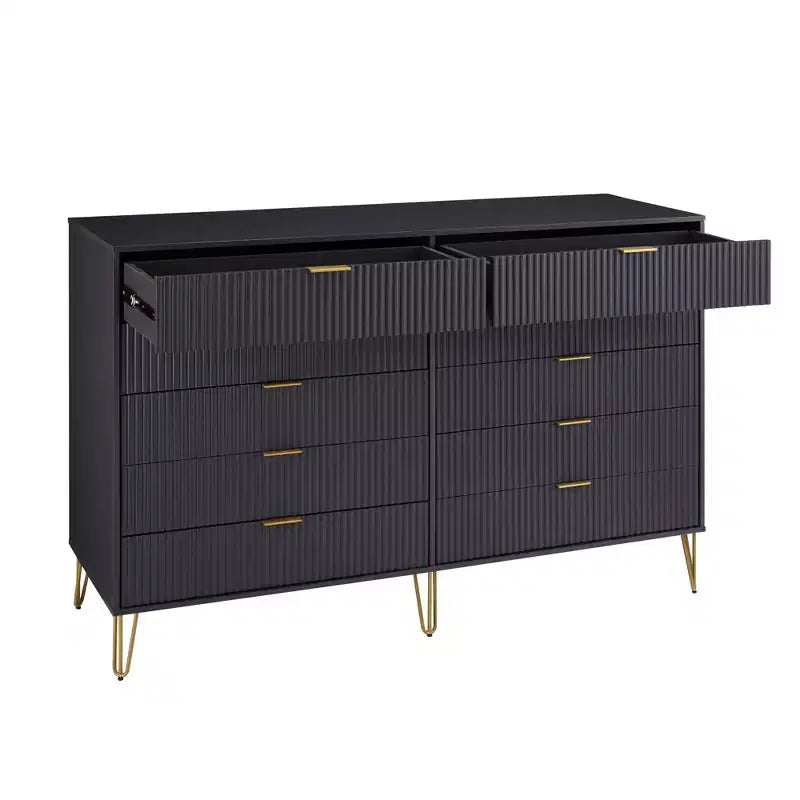 Manhattan Comfort Dumbo Set di 2 Comò Moderni a 5 Cassetti e Comò Doppio a 10 Cassetti