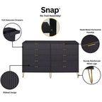 Manhattan Comfort Dumbo Set di 2 Comò Moderni a 5 Cassetti e Comò Doppio a 10 Cassetti