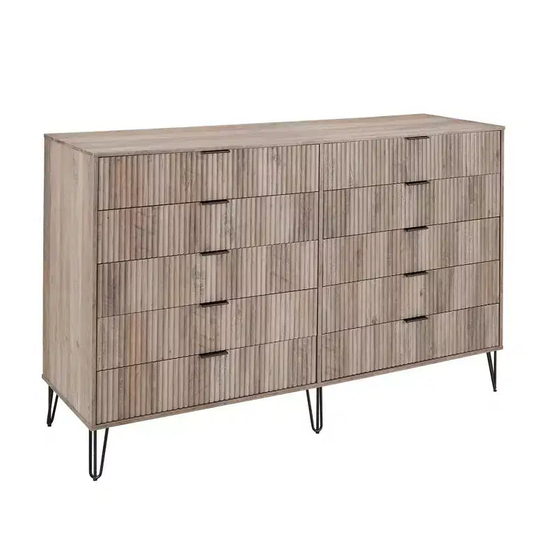 Manhattan Comfort Dumbo Set di 2 Comò Moderni a 5 Cassetti e Comò Doppio a 10 Cassetti