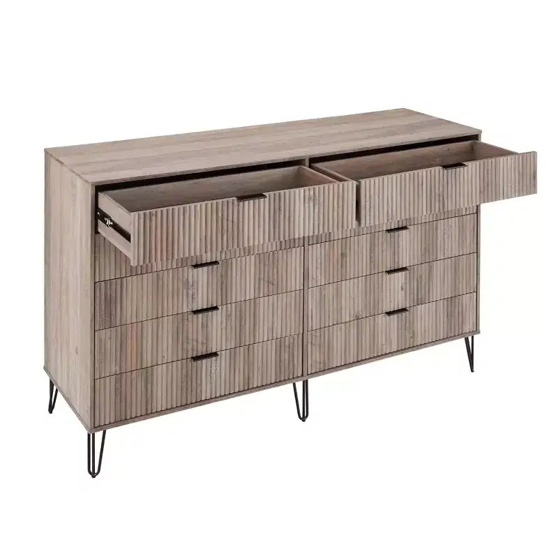 Manhattan Comfort Dumbo Set di 2 Comò Moderni a 5 Cassetti e Comò Doppio a 10 Cassetti