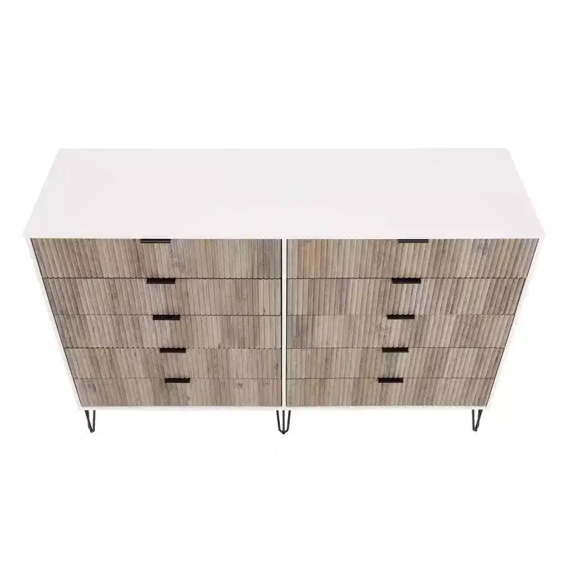 Manhattan Comfort Dumbo Set di 2 Comò Moderni a 5 Cassetti e Comò Doppio a 10 Cassetti