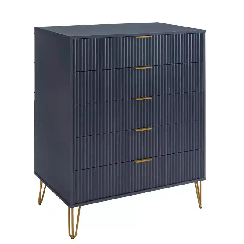 Set comò Manhattan Comfort Dumbo 3 pezzi con 5 cassetti, comò a 3 cassetti e comodino