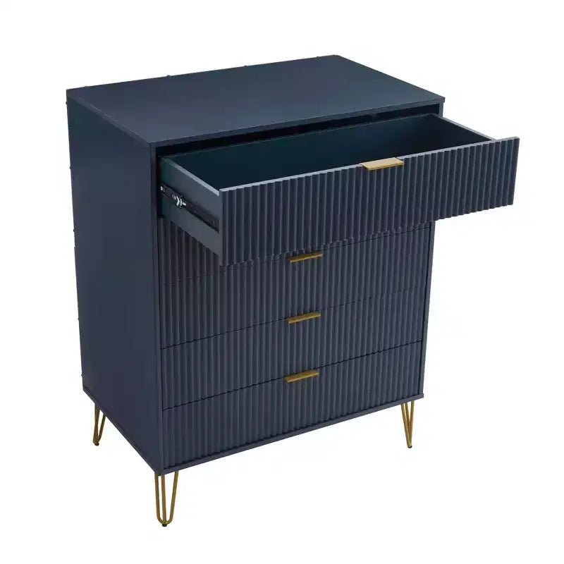 Set comò Manhattan Comfort Dumbo 3 pezzi con 5 cassetti, comò a 3 cassetti e comodino