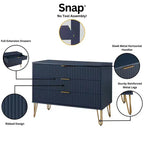 Set comò Manhattan Comfort Dumbo 3 pezzi con 5 cassetti, comò a 3 cassetti e comodino
