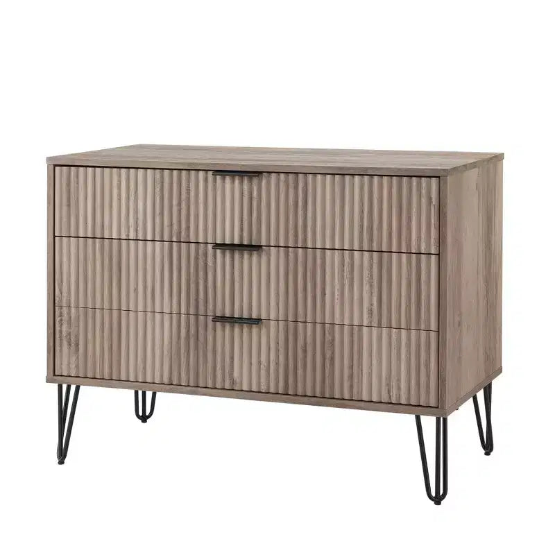 Set comò Manhattan Comfort Dumbo 3 pezzi con 5 cassetti, comò a 3 cassetti e comodino