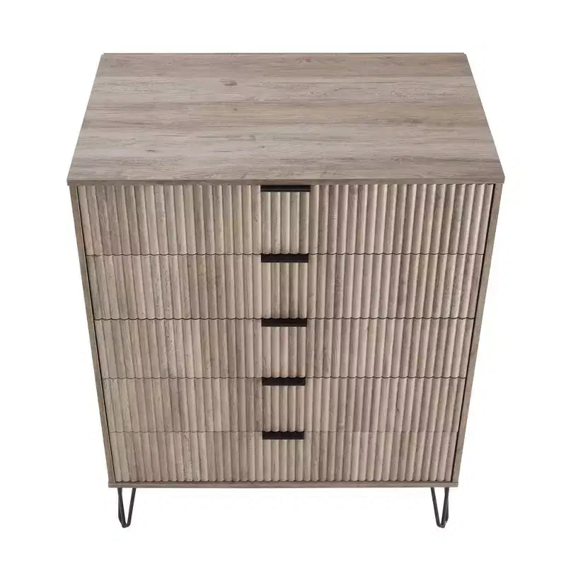 Set comò Manhattan Comfort Dumbo 3 pezzi con 5 cassetti, comò a 3 cassetti e comodino