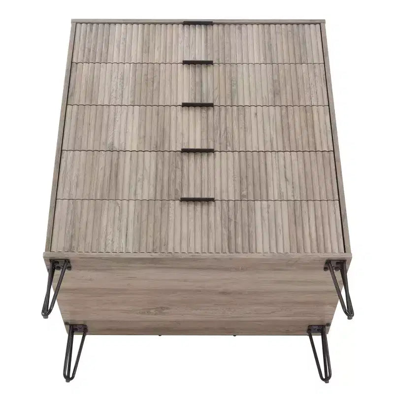 Set comò Manhattan Comfort Dumbo 3 pezzi con 5 cassetti, comò a 3 cassetti e comodino
